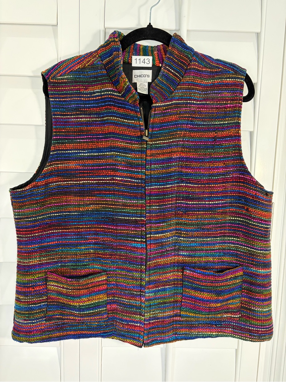 Chico's Rainbow Striped Zip Vest (2)